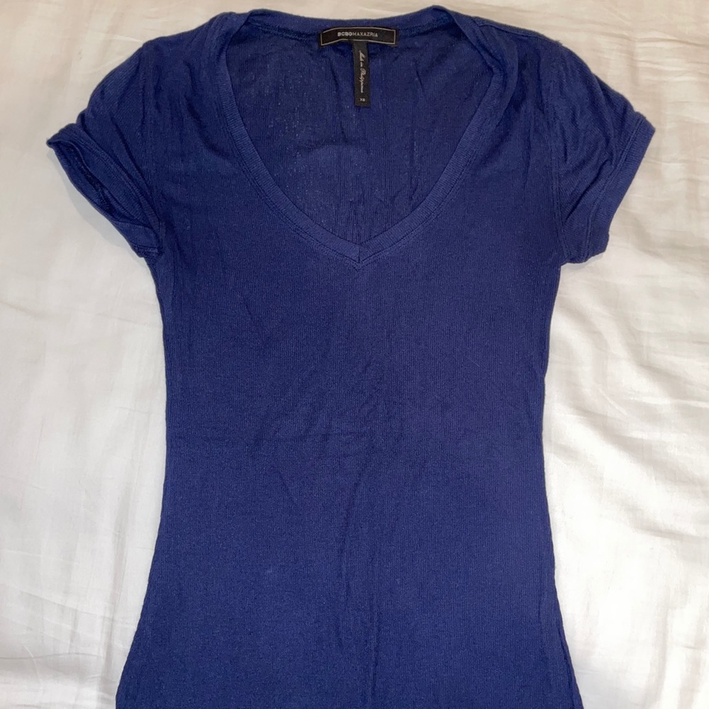 Navy short sleeve top